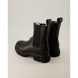 Copenhagen Studios CPH570 Lammfell Chelsea Boots in Schwarz