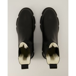 Copenhagen Studios CPH570 Lammfell Chelsea Boots in Schwarz